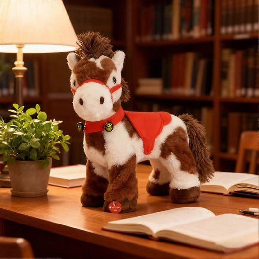 Christmas Spotted Electric Plush Horse