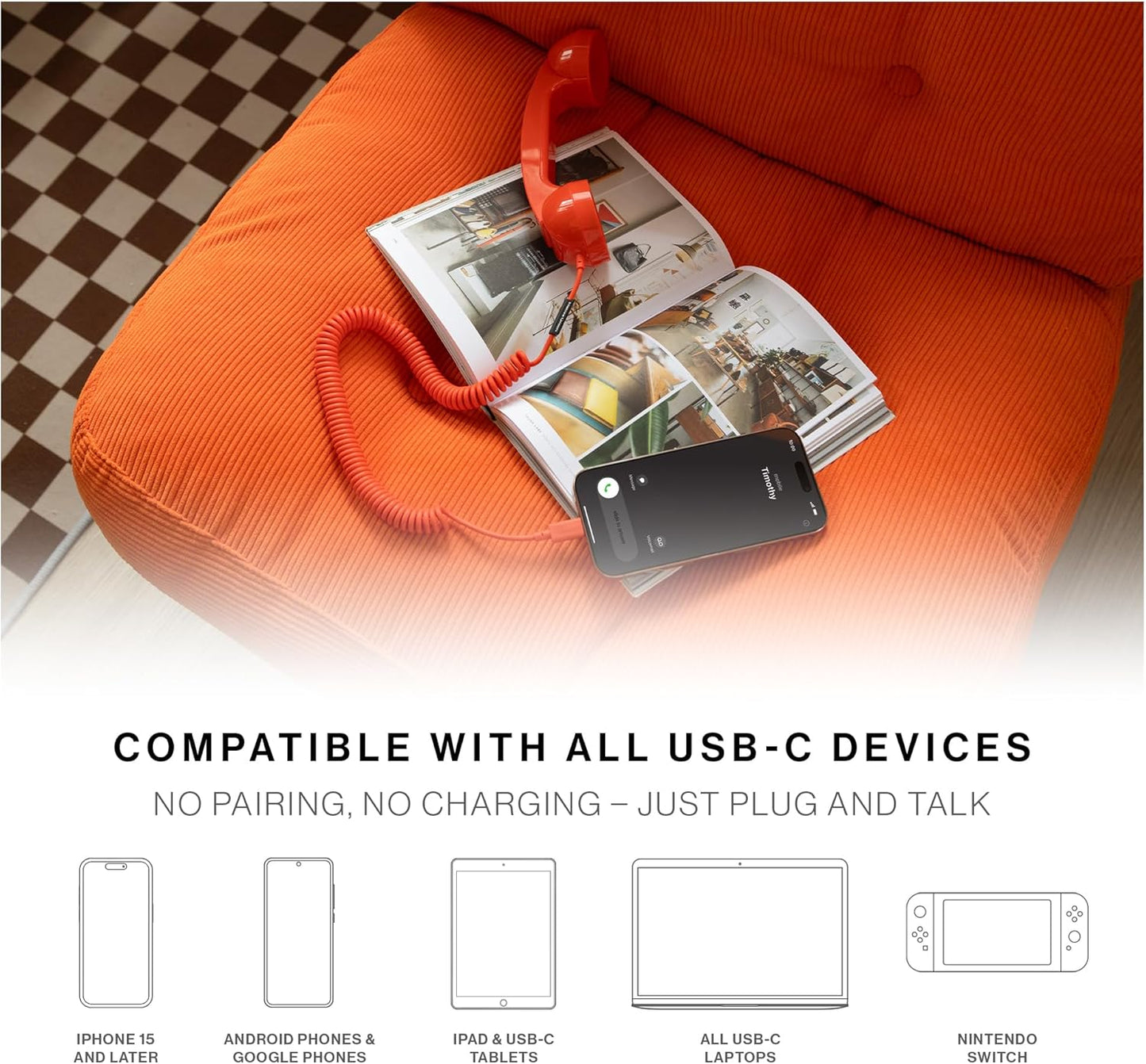 🔥Pop Phone - Vintage phone handset with microphone and speaker