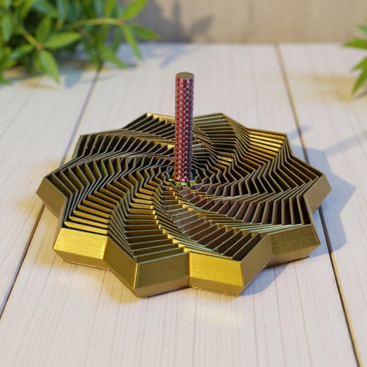 Fidget Star with Handle: Hypnotic Visual & Sound Stress Relief Spinner, 3D Printed Desk Toy