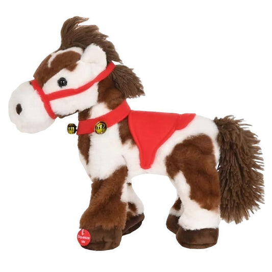Christmas Spotted Electric Plush Horse